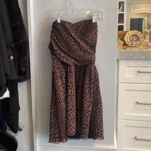 Jay Godfrey strapless animal print mini dress